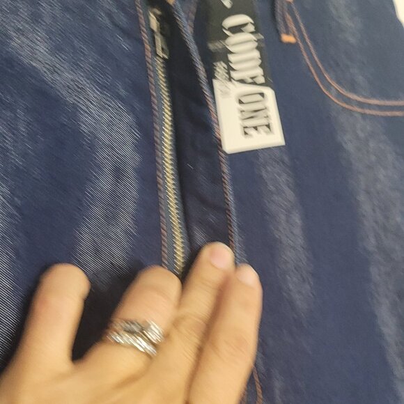 Code One NEW Women Navy Blue Cotton Blend High Rise Straight Leg Jean 15/16 NWT - Picture 5 of 17